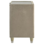 Home & Sleep Outlet - Lorient 2-drawer LED Nightstand with USB Ivory and Camel