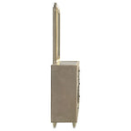 Home & Sleep Outlet - Lorient 8-drawer LED Flame Box Dresser and Mirror Ivory Camel
