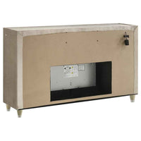 Lorient 8-drawer LED Bedroom Flame Box Dresser Ivory Camel
