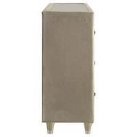 Lorient 8-drawer LED Bedroom Flame Box Dresser Ivory Camel
