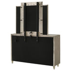 Home & Sleep Outlet - Lorient 8-drawer LED Dresser with Mirror Ivory and Camel
