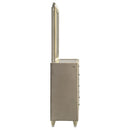 Lorient 8-drawer LED Dresser with Mirror Ivory and Camel