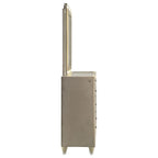 Home & Sleep Outlet - Lorient 8-drawer LED Dresser with Mirror Ivory and Camel