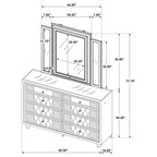 Home & Sleep Outlet - Lorient 8-drawer LED Dresser with Mirror Ivory and Camel