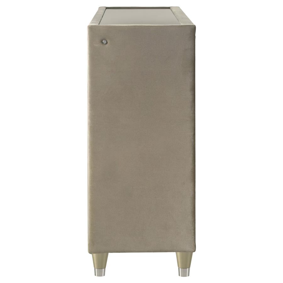 Home & Sleep Outlet - Lorient 8-drawer LED Bedroom Dresser Cabinet Ivory and Camel