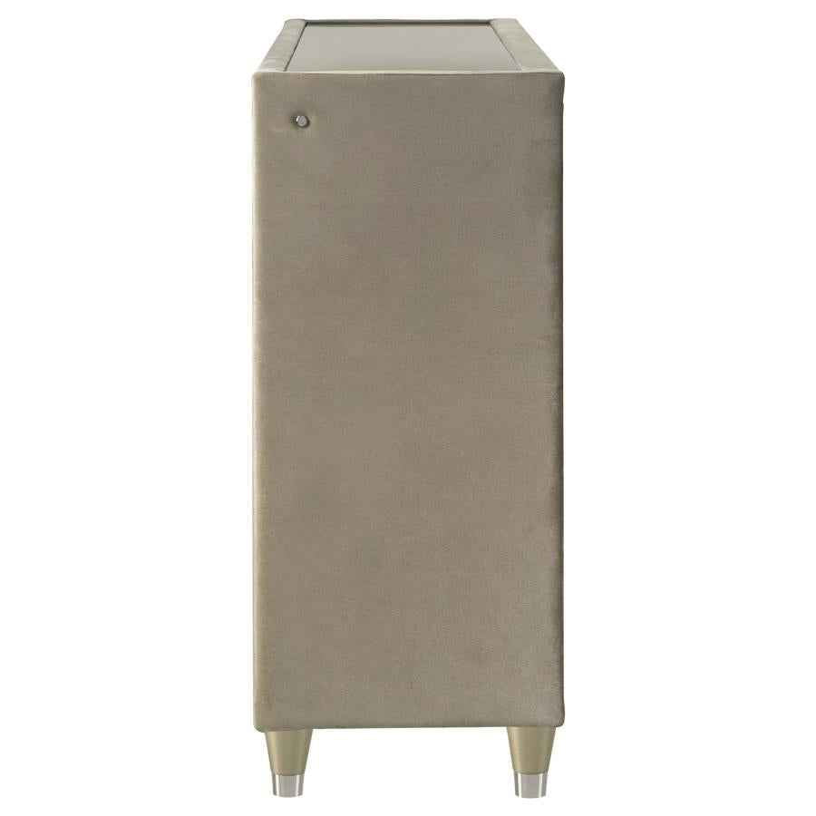 Lorient 8-drawer LED Bedroom Dresser Cabinet Ivory and Camel