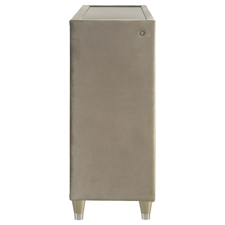 Home & Sleep Outlet - Lorient 8-drawer LED Bedroom Dresser Cabinet Ivory and Camel