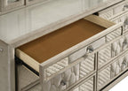 Home & Sleep Outlet - Lorient 8-drawer LED Bedroom Dresser Cabinet Ivory and Camel