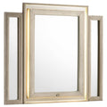Home & Sleep Outlet - Lorient LED Dresser Mirror Ivory and Camel