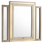 Home & Sleep Outlet - Lorient LED Dresser Mirror Ivory and Camel