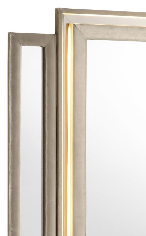 Home & Sleep Outlet - Lorient LED Dresser Mirror Ivory and Camel