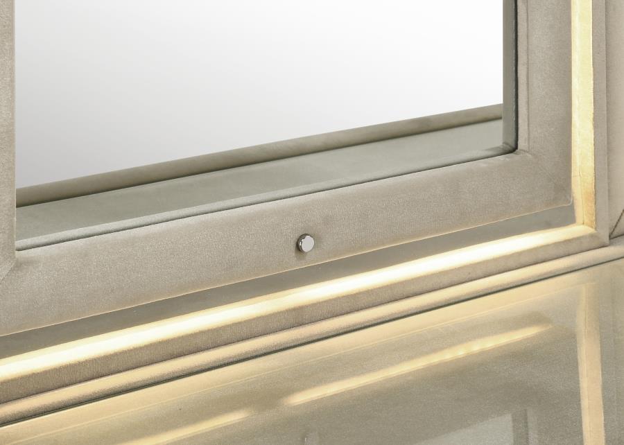 Home & Sleep Outlet - Lorient LED Dresser Mirror Ivory and Camel