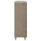 Home & Sleep Outlet - Lorient 5-drawer LED Chest of Drawers Ivory and Camel