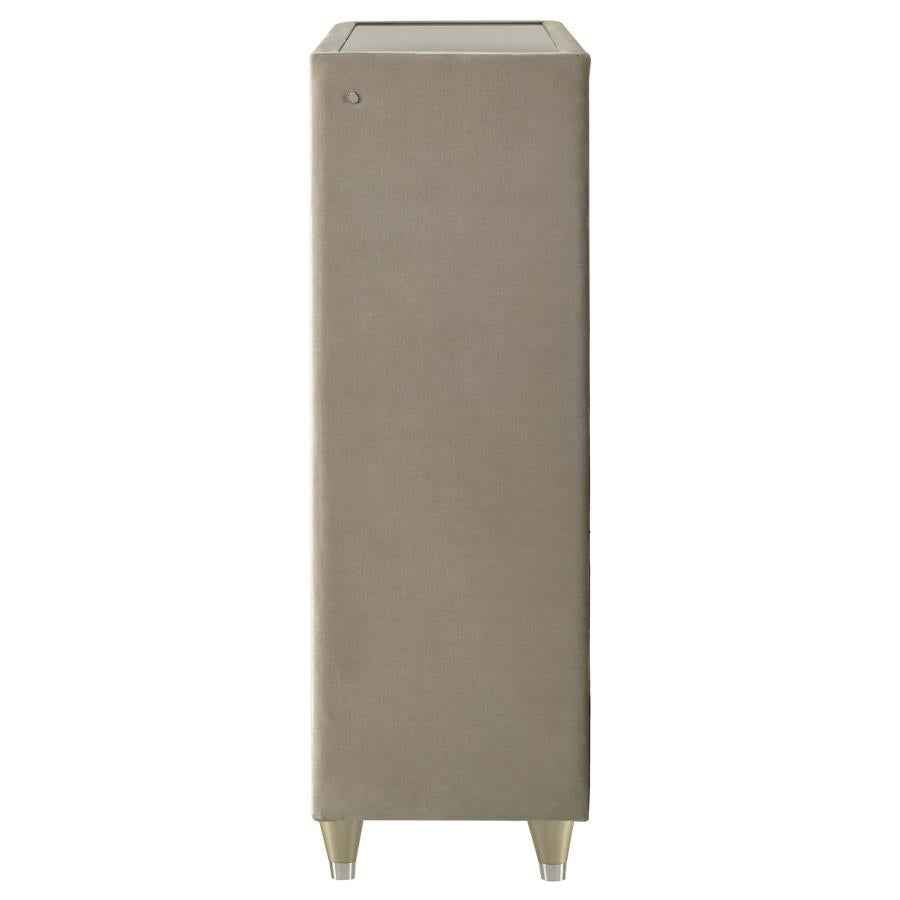 Lorient 5-drawer LED Chest of Drawers Ivory and Camel