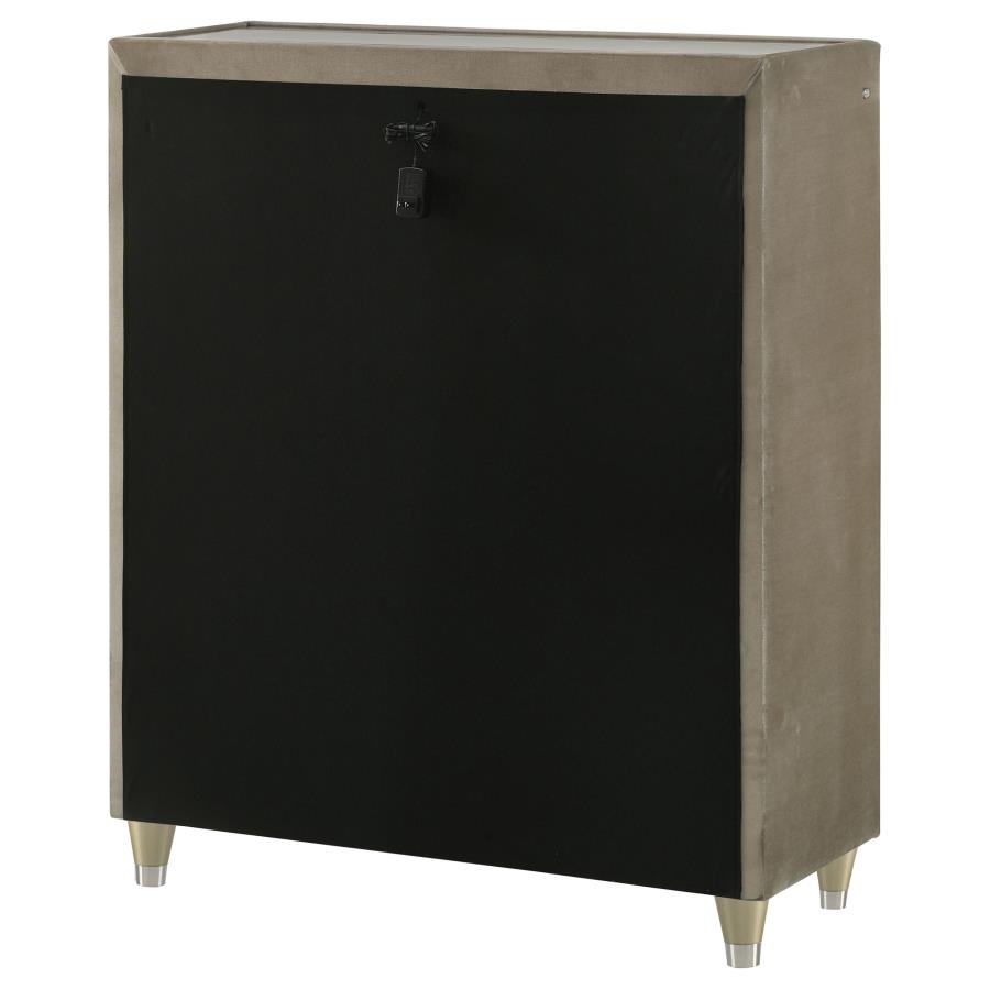 Home & Sleep Outlet - Lorient 5-drawer LED Chest of Drawers Ivory and Camel