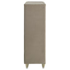 Home & Sleep Outlet - Lorient 5-drawer LED Chest of Drawers Ivory and Camel