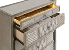 Home & Sleep Outlet - Lorient 5-drawer LED Chest of Drawers Ivory and Camel