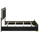 Marceline Wood Queen LED Panel Bed Black
