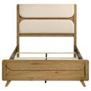 Bennett 63-inch Queen Upholstered Panel Bed Cream and Light Oak