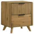 Home & Sleep Outlet - Bennett 2-drawer Bedroom Nightstand Bedside Table Light Oak