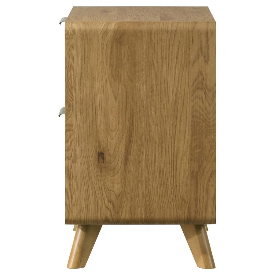 Home & Sleep Outlet - Bennett 2-drawer Bedroom Nightstand Bedside Table Light Oak