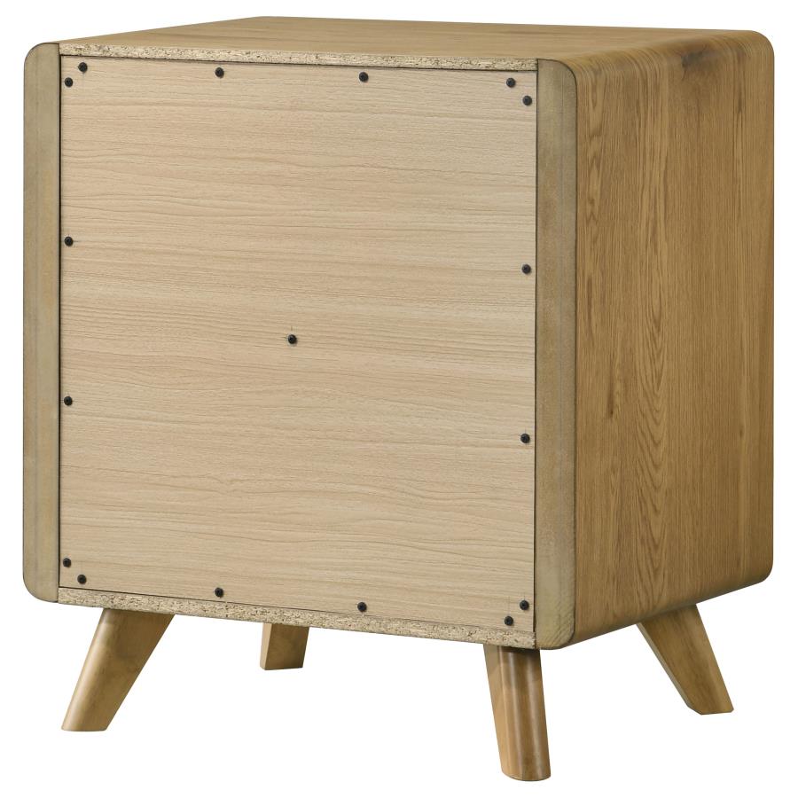 Home & Sleep Outlet - Bennett 2-drawer Bedroom Nightstand Bedside Table Light Oak