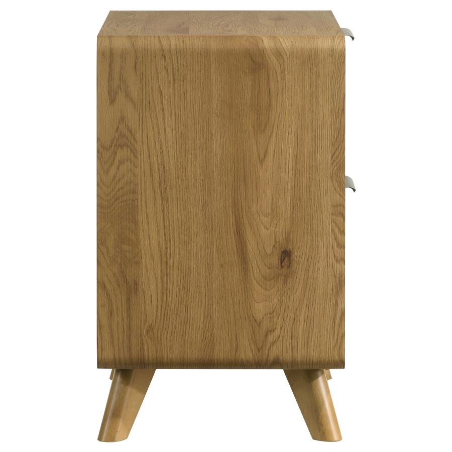 Home & Sleep Outlet - Bennett 2-drawer Bedroom Nightstand Bedside Table Light Oak