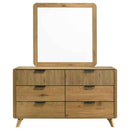 Bennett 6-drawer Bedroom Dresser and Mirror Set Light Oak