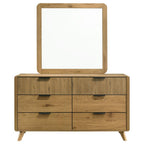 Home & Sleep Outlet - Bennett 6-drawer Bedroom Dresser and Mirror Set Light Oak