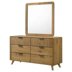 Home & Sleep Outlet - Bennett 6-drawer Bedroom Dresser and Mirror Set Light Oak