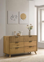 Home & Sleep Outlet - Bennett 6-drawer Bedroom Dresser Cabinet Light Oak