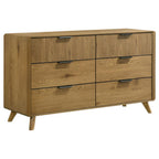 Home & Sleep Outlet - Bennett 6-drawer Bedroom Dresser Cabinet Light Oak