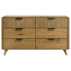 Home & Sleep Outlet - Bennett 6-drawer Bedroom Dresser Cabinet Light Oak