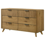 Home & Sleep Outlet - Bennett 6-drawer Bedroom Dresser Cabinet Light Oak