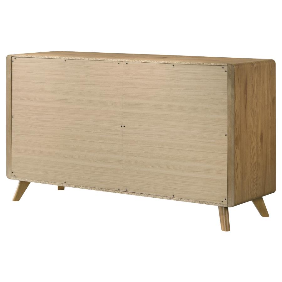 Home & Sleep Outlet - Bennett 6-drawer Bedroom Dresser Cabinet Light Oak