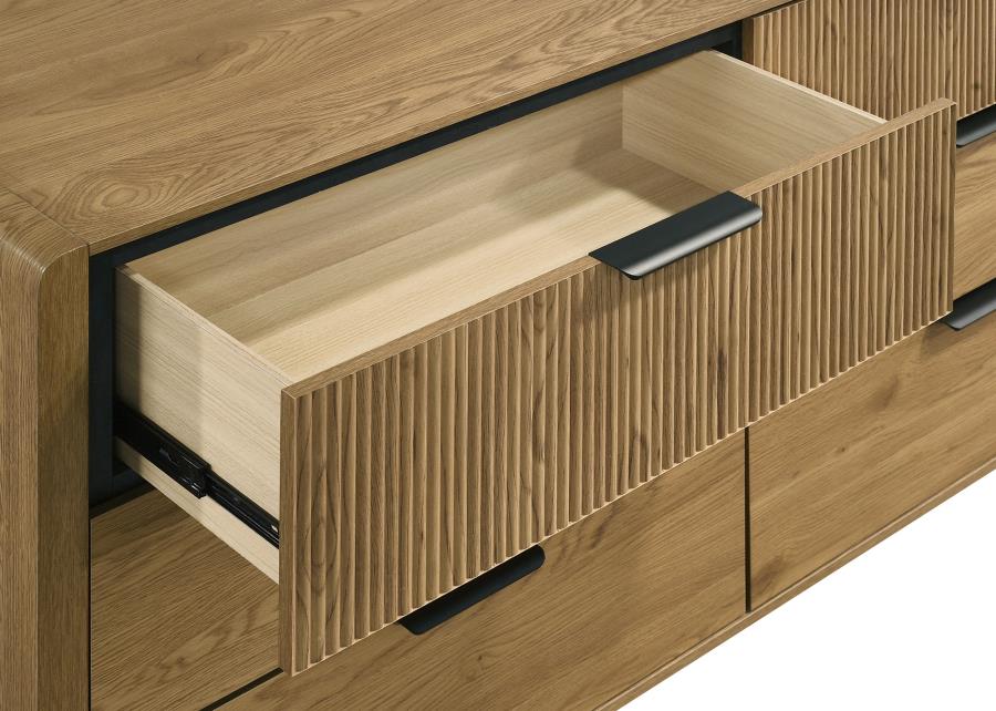 Home & Sleep Outlet - Bennett 6-drawer Bedroom Dresser Cabinet Light Oak