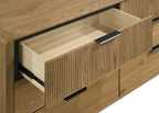 Home & Sleep Outlet - Bennett 6-drawer Bedroom Dresser Cabinet Light Oak