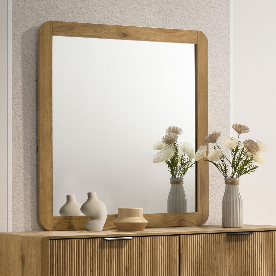 Home & Sleep Outlet - Bennett Bedroom Dresser Mirror Light Oak