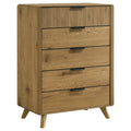 Home & Sleep Outlet - Bennett 5-drawer Bedroom Chest of Drawers Light Oak