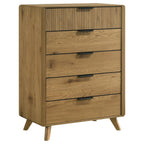 Home & Sleep Outlet - Bennett 5-drawer Bedroom Chest of Drawers Light Oak