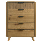 Home & Sleep Outlet - Bennett 5-drawer Bedroom Chest of Drawers Light Oak