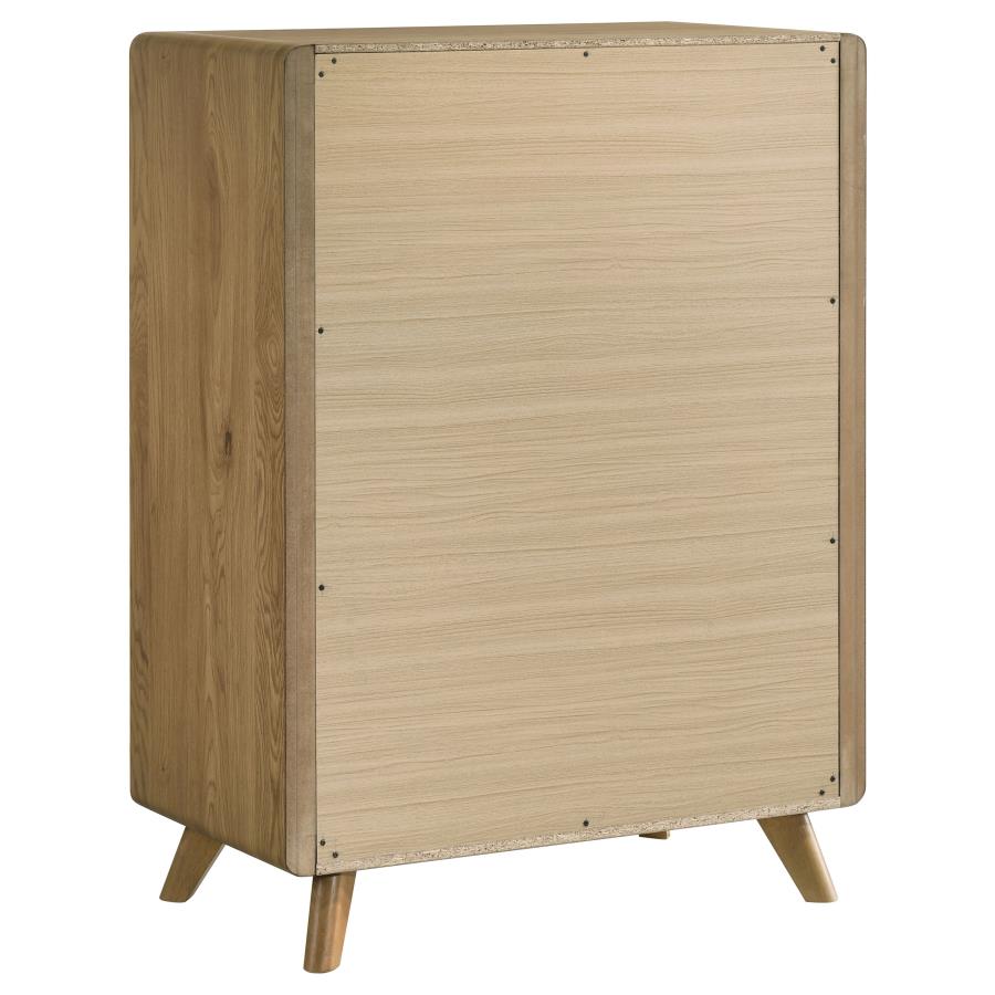 Home & Sleep Outlet - Bennett 5-drawer Bedroom Chest of Drawers Light Oak