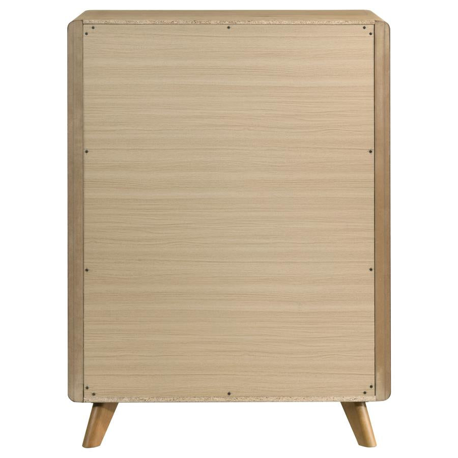 Home & Sleep Outlet - Bennett 5-drawer Bedroom Chest of Drawers Light Oak