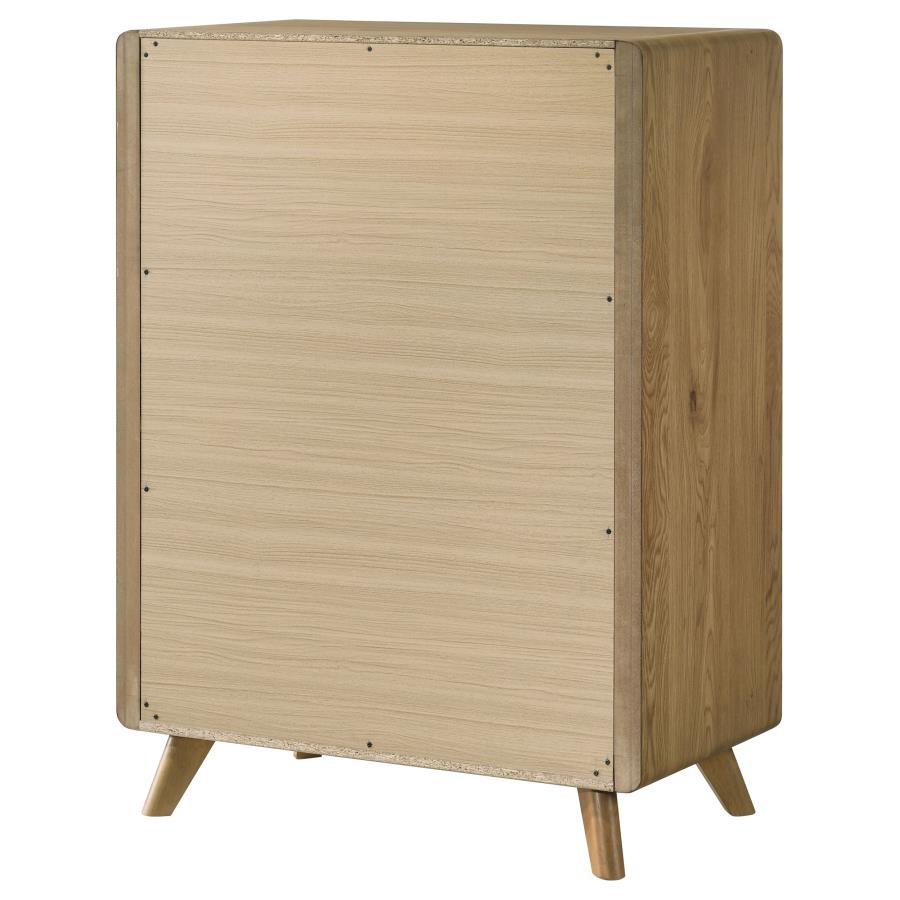 Home & Sleep Outlet - Bennett 5-drawer Bedroom Chest of Drawers Light Oak