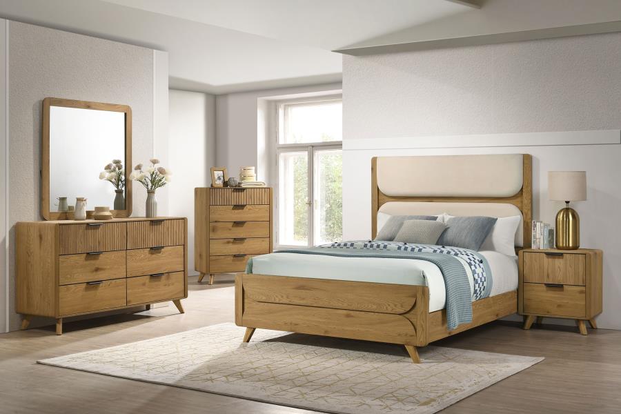 Home & Sleep Outlet - Bennett 5-drawer Bedroom Chest of Drawers Light Oak