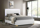 Marceline Wood Queen LED Panel Bed White - Home & Sleep Outlet