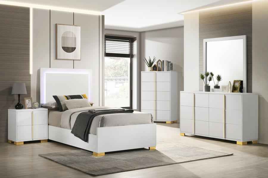 Marceline 5-piece Twin Bedroom Set White - Home & Sleep Outlet