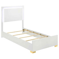 Marceline Wood Twin LED Panel Bed White - Home & Sleep Outlet