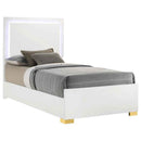 Marceline Wood Twin LED Panel Bed White - Home & Sleep Outlet