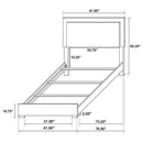Marceline Wood Twin LED Panel Bed White - Home & Sleep Outlet